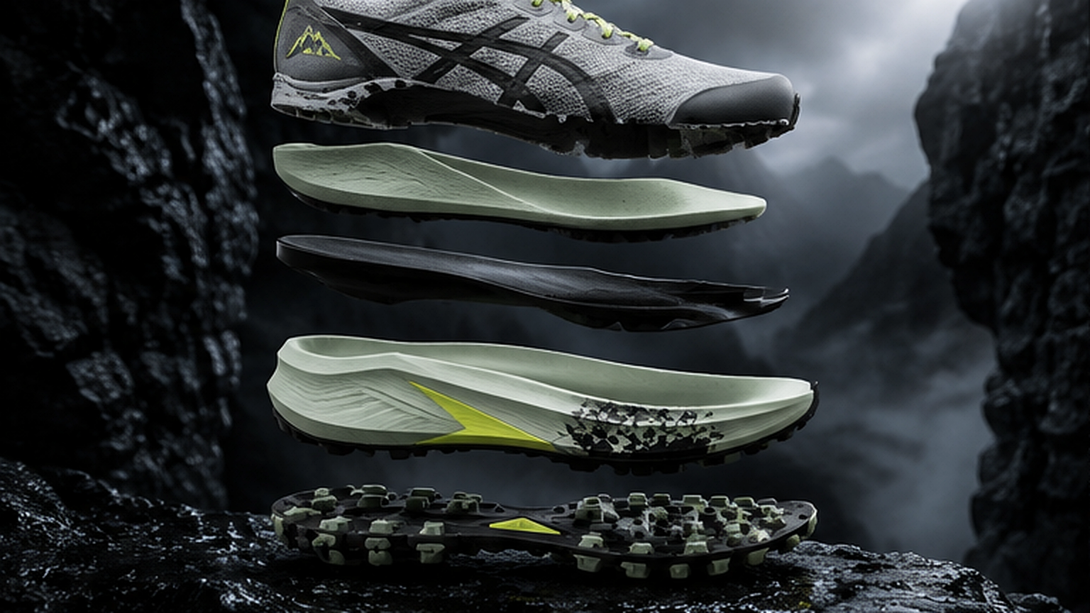 Five layer exploded shoe system